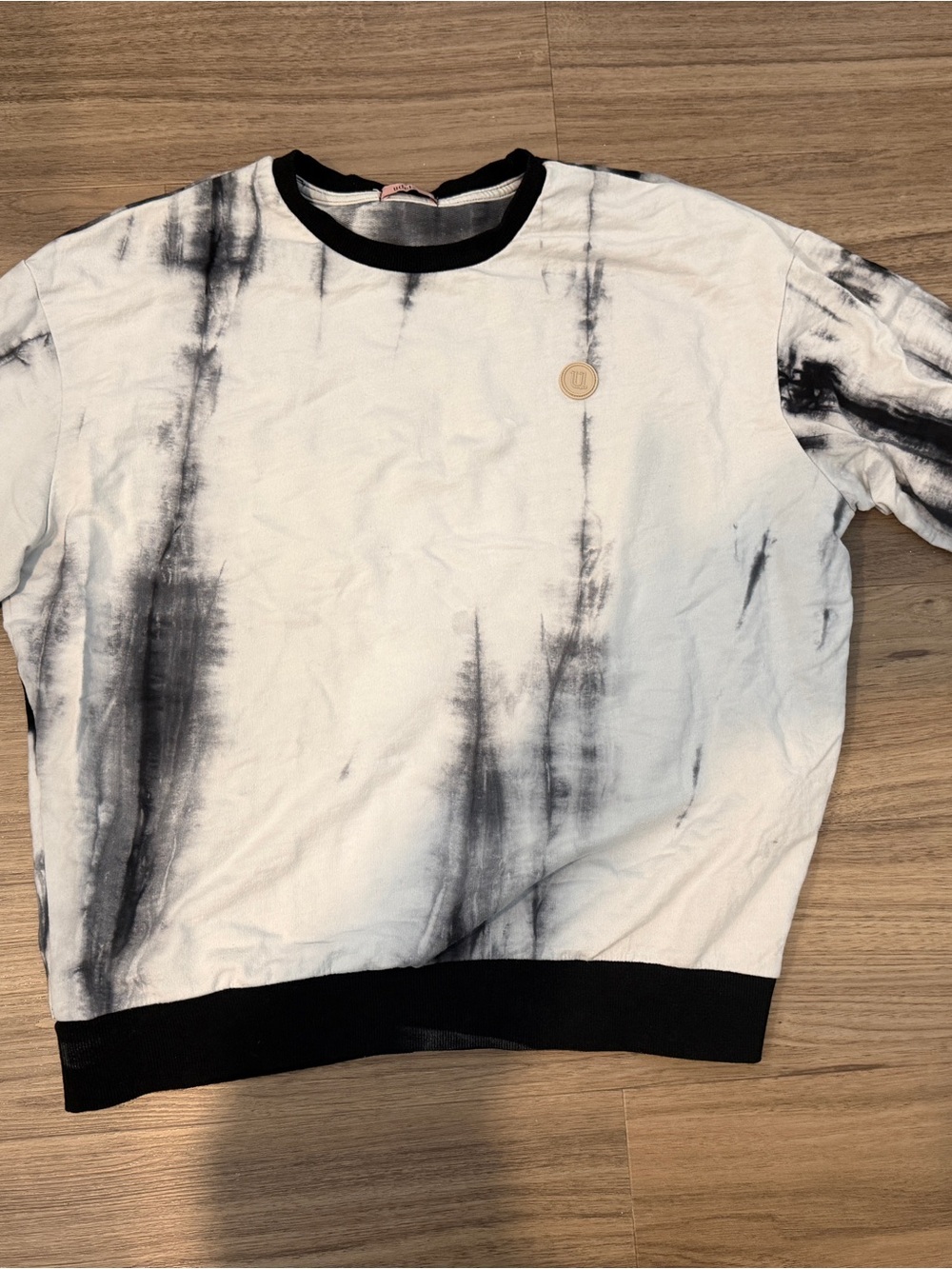 Tie-Dye Crewneck Sweatshirt - Black & White